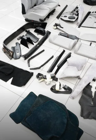 Interior components laid out after careful disassembly